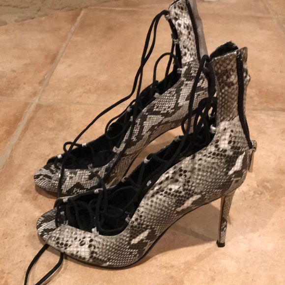 Raye the Label Python Lace Up Heels - Picture 2 of 3